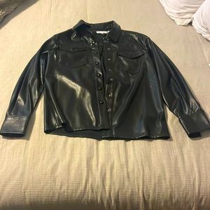 Good American leather shacket/shirt